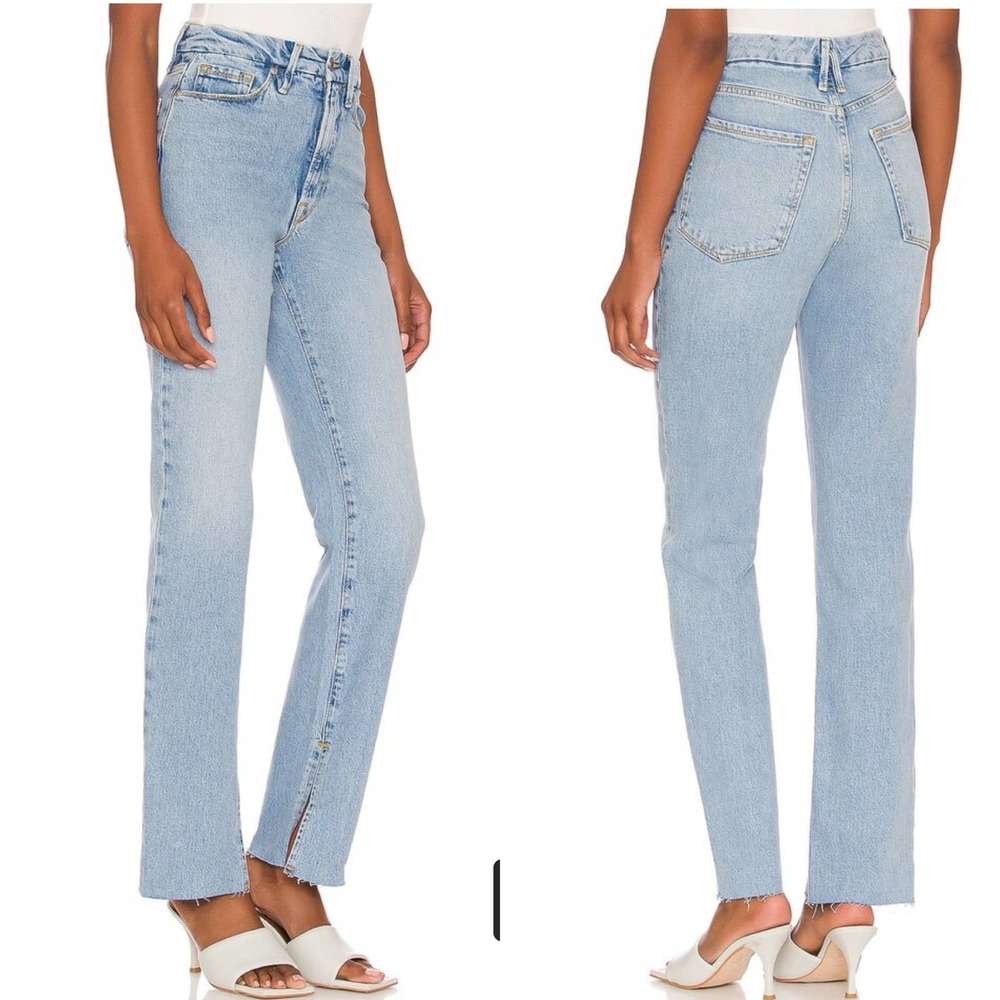 Good American Light Blue Straight Leg Jeans